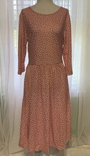 Nuevo Vestido Charmyi Para Mujer Rosa Lunares Talla XL Bolsillos Corbata Trasera Elástico