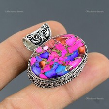 Joyería colgante vintage de plata 925 piedra turquesa dalia rosa Kingman natural