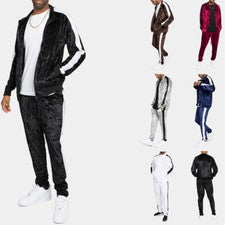 Conjunto de chándal de terciopelo para hombre chaqueta para correr y pantalones deportivos S~5XL ST851EY