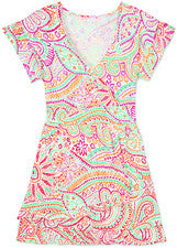 Vestido para mujer - Vestido estampado naranja verde - Mini vestido - 2XL - Jersey algodón