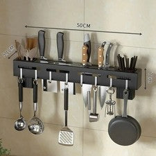 Soporte de utensilios de cocina montado en la pared de acero inoxidable de 30/40/50 cm con gancho