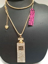 COLLAR BOTELLA PERFUME NO.5 BETSEY JOHNSON CRISTAL BRILLANTE ESTRÁS NUEVO