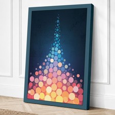 Arte de pared con forma de árbol luminoso moderno en lienzo decoración del hogar listo para colgar