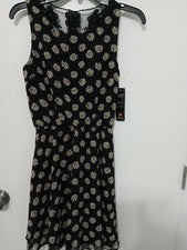 Vestido pulóver forrado sin mangas Japna Fun & Flirt para mujer/jóvenes con margaritas y encaje