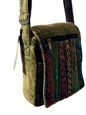 Bolso Bandolera Nepalí Hecho a Mano - Bolso de Hombro Boho de Algodón Corte de Afeitar con Tribal