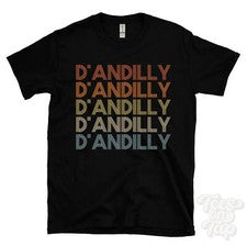 CAMISETA ESTILO RETRO REPETIDA D'ANDILLY Hombre y Mujer Novedad Genial Nombre Regalo