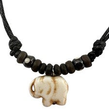 Collar Colgante Elefante Cuentas de Madera Cadena Hombres Mujeres Niñas Niños Hombres Joyería