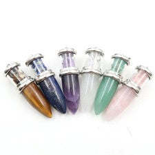 Cristal Natural Cuarzo Piedra Bala Colgante Energía Potencia Curativa Amuleto Joyería