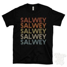 CAMISETA SALWEY ESTILO RETRO REPETIDO Hombre y Mujer Novedad Genial Nombre Regalo