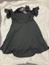 Vestidos Pinup Moda Para Mujer Talla Grande Hombro Frío Elegante Malla Cuello Cóctel