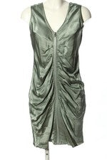 SIENNA Sommerkleid Schlauchkleid Damen Cupro Grüngrau Größe 36 Elegant