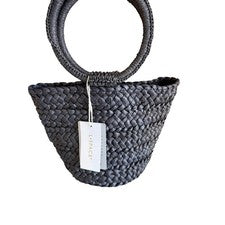 Bolso cubo de paja L Space Bella negro