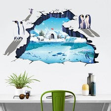 Hermosa pegatina de piso 3D pegatina de decoración para hogar piso pared sala de estar