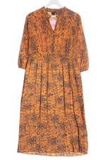 Vestido REKEN MAAR Línea A Azul Blanco Estampado T. 38