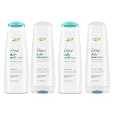 Champú y acondicionador Dove Daily Moisture, para cabello seco 12 oz. (Lote de 4)