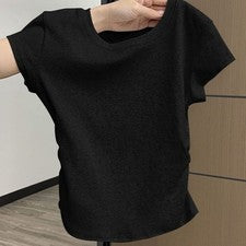 Damenmode Kurzarm T-Shirt aus Polyester für Slim Fit Regular Cut