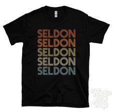 CAMISETA ESTILO RETRO REPETIDA SELDON para hombre y mujer novedad genial nombre regalo