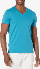A|X Armani Exchange Hombres Calce Ajustado Cuello en V Pima Algodón Camiseta Mosaico Azul XL