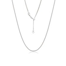 Collar de cadena ajustable de plata de ley 925 de 2 mm con bordillo de hasta 24" - Hecho en Italia