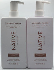 Champú hidratante para el cuidado del cabello nativo 2 piezas ~ 16,5 fl oz cada uno ~ coco y vainilla