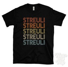 CAMISETA STREULI ESTILO RETRO REPETIDO Hombre y Mujer Novedad Genial Nombre Regalo