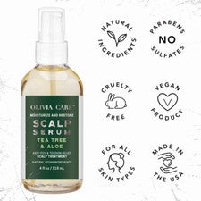 Suero para el cuero cabelludo del cabello Tea-Tree & Aloe de Olivia Care anti-picazón y alivio de la tensión cuero cabel