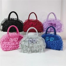 Mujeres Encaje Lolita Bolso de Mano Cartera con Volantes Floral Bolso para Teléfono Cóctel Elegante Fiesta