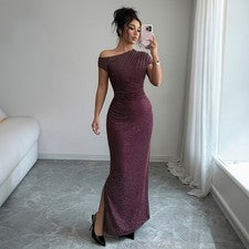 Vestido ceñido al cuerpo de moda cómodo y transpirable de color liso para mujer