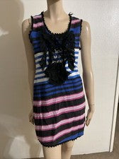 Vestido Para Mujer Multicolor Poliéster Informal Verano Elastizado Ajustado Encaje Cuentas Talla L