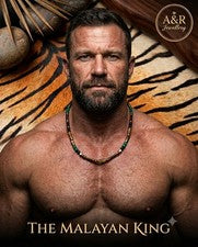 Collar Para Hombres Ojo de Tigre Malaquita Obsidiana Hematita Pirita 22 Pulgadas Rey Malayo