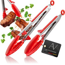 AVANA Alicates de cocina y pinzas para barbacoa Alicates de acero inoxidable Alicates de cocina de silicona Juego de 2 -