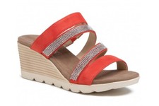 Sandalias de cuña para mujer CAPRICE OnAir Technology Diamante zapatos coral 27202
