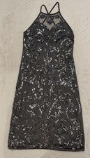 Vestido gris de lentejuelas tardías Nova Show Up de moda para mujer - talla pequeña precio de venta sugerido por el fabr