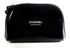 Bolsa de maquillaje Chanel negra para cosméticos de belleza