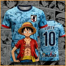 Camiseta de fútbol Japan One Piece Luffy para hombre Camiseta especial de fútbol para niños