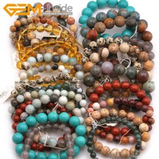 Pulsera elástica hecha a mano con cuentas de piedras preciosas naturales 7" joyería de moda regalo Reino Unido