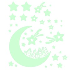 Decoraciones para decoración del hogar para pared pegatinas brillantes calcomanía luna dibujos animados