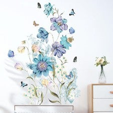 Pegatinas de vinilo extraíbles de pared con hojas de flores calcomanías para decoración del hogar niños guardería AU