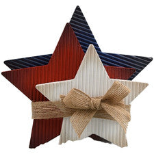 Juego Decoración Estrella Madera 3 piezas 12,5x12cm 15,3x14cm 17,3x16,5cm Grosor 1,5cm
