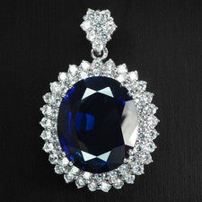 Colgantes hechos a mano de plata de ley 925 de 34,30 quilates de tanzanita azul real regalo X'mas