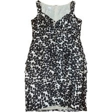 NUEVO LONDON TIMES Vestido para Mujer Sin Mangas Hasta la Rodilla Negro Blanco Talla M