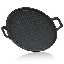 Sartén de hierro fundido sartén para barbacoa Ø 30 cm redonda sartén para servir BBQ-Toro