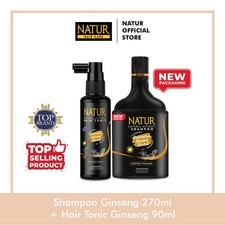 Champú de ginseng + tónico capilar set 270ml 90ml para el cuidado de la caída...