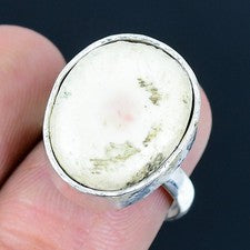 Scolecita piedras preciosas hechas a mano 925 anillo de joyería de plata...