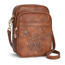 Bandolera Mujer RFID Teléfono Cartera Ranuras para Tarjetas Triple Compartimento Ligero S