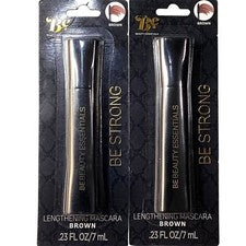 2-PK Beauty Essentials Máscara de Alargamiento, Marrón, 0,23 Fl.Oz. / 7 ml cada uno