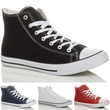 NUEVAS BOTAS DE BALONCESTO RETRO DE LONA HI TOP ZAPATILLAS TALLAS UK 3 4 5 6 7 8