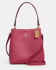Bolso/bross de cuero Coach para mujer violeta brillante pequeño Town Bucket (1011) -NUEVO CON ETIQUETAS