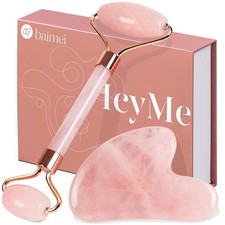 Rodillo de jade BAIMEI IcyMe y Gua Sha, rodillo facial reductor de enrojecimiento herramientas para el cuidado de la pie