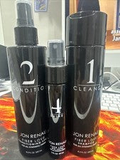 Kit de cuidado del cabello sintético Jon Renau champú de fibra Love de 3 piezas, spray de estado 1-2-4